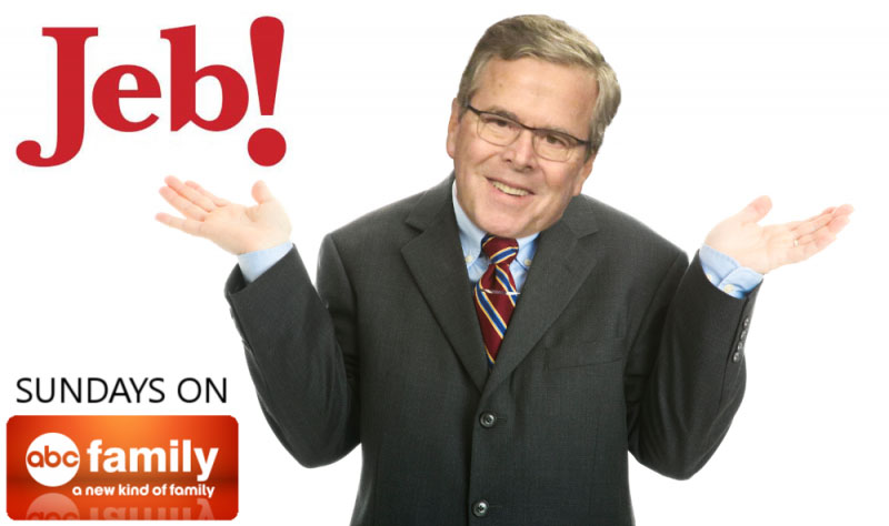 Jeb Bush uses ! in presidential campaign logo.