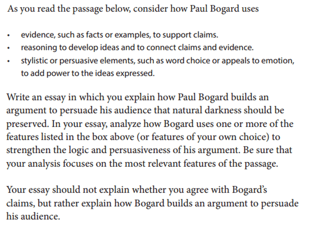 New SAT Essay Prompt Example