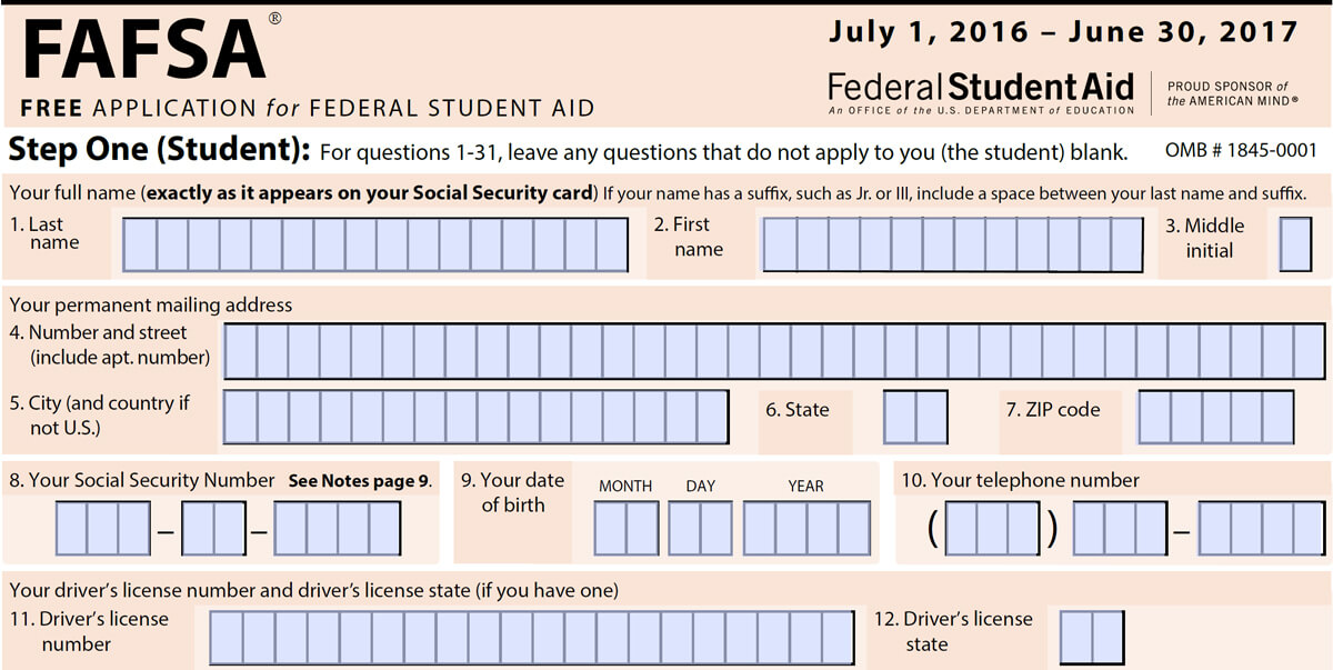 Printable Fafsa Form