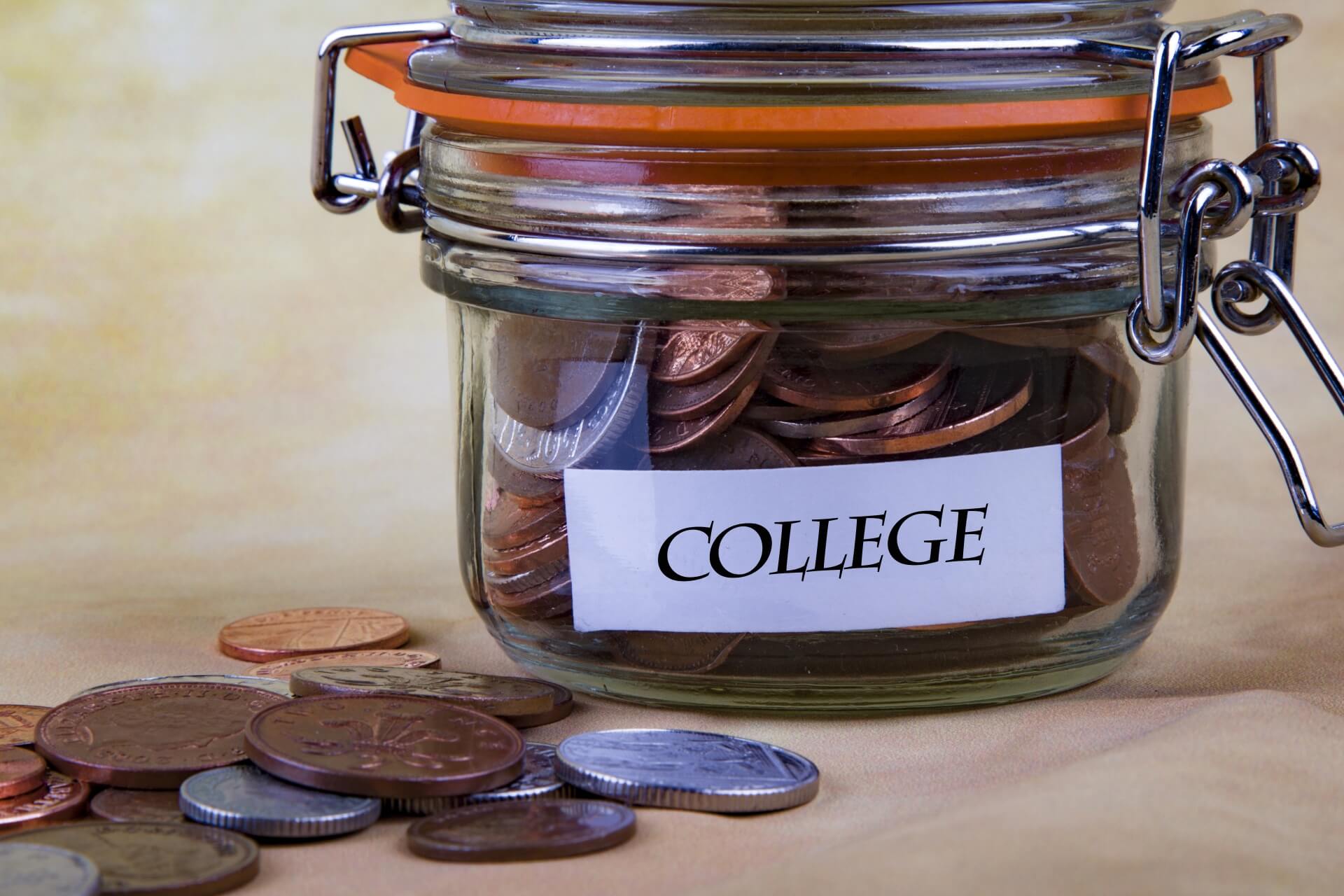 Cost of higher education - College savings jar