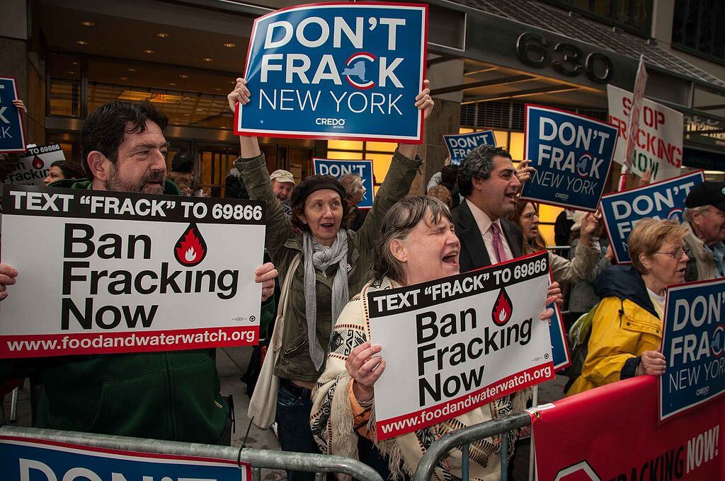 Anti-fracking demonstration in Manhattan, New York