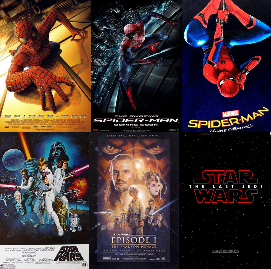 Movie reboots and sequels - Spider-Man and Star Wars
