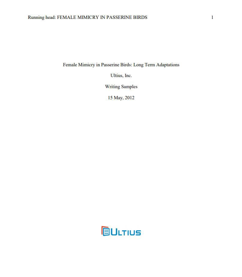 apa format for title page of research paper