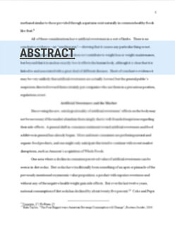 Abstract in a dissertation