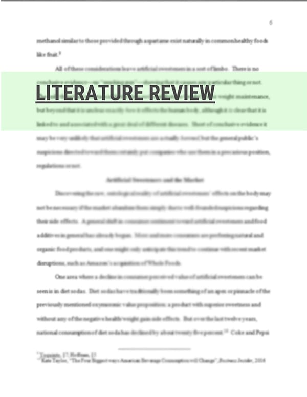 Literature review in a dissertation