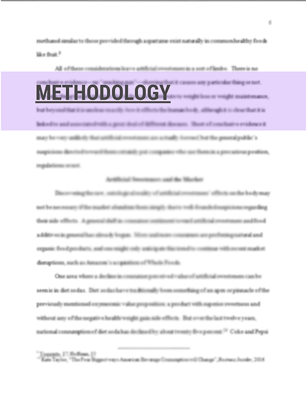 Methodology in a dissertation