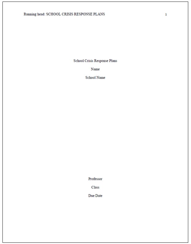 Essay title page