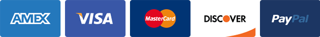 Accepted payment methods | VISA, AMEX, MasterCard, Discover, and PayPal